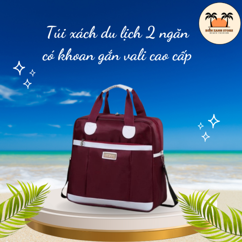 Túi xách du lịch 2 ngăn có khoang gắn vali cao cấp - Ảnh 3