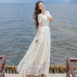 Đầm Maxi Dáng Dài Ren Hoa Thanh Lịch